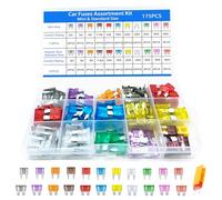 2A-40A Car Fuses Assorted Kit, 175pcs Car Fuses, Standard 57Pcs+118Pcs Mini Mixed Pack with Storage Case & 1Pc Puller, Mini Blade Fuse Replacement for Trucks, SUVs