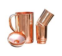 2activelife Copper Water Pitcher With 2 Cups | Pure Jug and Glasses for Drinking and Serving Water in Daily Use (50.7 fl Oz)
