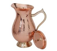 2activelife Handmade Copper Vessel Water Pitcher with Lid | Copper Pitcher for Drinking and Serving (49.3 fl Oz)