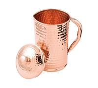 2activelife Handmade Hammered Drinking Water Copper Pitcher for Ayurveda Health Benefits | Traditional Copper Pitcher for Drinking and Serving Water in Daily Use (50.7 fl Oz)