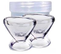 2activelife Pack of 2 Glass Eye Wash Cups | Eye Cleaner Solution For Tired Eyes, Eyestrain, Makeup and Dust | Eye Shaped Rim For Eye Rinse And Cleansing - Transparent