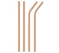 2activelife Pure Copper Drinking Straws - Handcrafted Gift Set (2 Bent + 2 Straight) | 8.5-Inch Food Safe, Reusable, Eco-Friendly Copper Straws