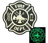 2AFTER1 Glow Dark ACU Fire Fighter Dept EMS EMT Rescue Firemen Engine Morale Gear PVC Touch Fastener Patch