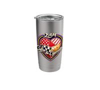 2AM Coffee Cigarettes Late Night Caffeine Smoke Heart Patch Stainless Steel Insulated Tumbler