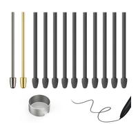 2B Pen Tips Replacement Compatible with Remarkable 1 & 2 Stylus Pen, Marker Pen, Marker Plus Pen - Soft Nibs with Tool & Storage Box (2 PCS Metal Tips, 10 PCS Felt Tips-Black)