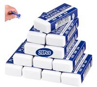 2B White Plastic Eraser, 20Pcs Soft Pencil Erasers Rectangular Eraser for School Home Office Artists Paintings Teachers Arts