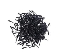 2BA Soft Tip Dart Points - Black Plastic Replacement Tips for Electronic Dartboards