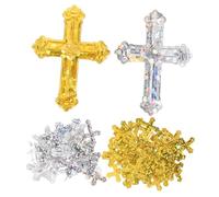 2Bags Cross Shaped Glitter Confetti for Christening and Baptism Decorations of Durable Paper Shreds for Party and Wedding Table Centerpieces