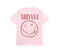 2Bhip Nirvana Smiley Face Logo Graphic T Shirt Pink Lt. Pink, Lt. Pink, XXL