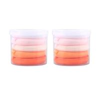 2boxes Flocking Makeup Powder Puff Handheld Tool for Highlighter | ABS Plastic, Flat Large Surface Corners, Hand Stitched Ribbons and Back Strap, Travel Touch Ups Random Color