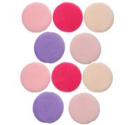 2boxes Flocking Powder Puff Makeup Tool for Women, Cream and Blush | Hand-stitched Ribbons, Flat Large Surface with Corners, Back Strap, Easy Cleaning, On-the-go Use Random Color