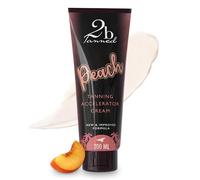 2bTanned Tanning Accelerator Cream, Sunbed Cream Enhanced with Thalitan & Tyrosine For A Deeper Tan, Hydrating Tanning Lotion with Shea Butter, Aloe Vera & Collagen, 200 ml - Peach