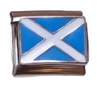 2Burned Italian Charm Flag for 9 mm Bracelets Stainless Steel (Scotland)