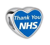 2Burned Love Heart Photo Alloy Zinc Bracelet Charm Bead Gift Fit Pandora (Thank You NHS)