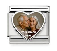 2Burned UK Personalised Photo Charm For Italian Style 9 mm Bracelets Stainless Steel Custom Image Picture (Heart)
