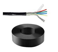 2C ，300 V Insulated & Shielded Signal Cable, Tinned Copper Braid & Mylar Wrap, -60 °C To +200 °C High-Temp Flexible Cable for Sensors, Robotics & Control Systems（0.12-2.5mm²）(50ft,0.12mm²)