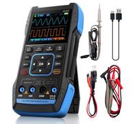 2C23T 3 in 1 Oscilloscope Multimeter 2 Channels, Handheld Portable Signal Generator Oscilloscope with 10MHz Bandwidth, 50MSa/s Sampling Rate, TRMS 9999 Counts, 32KB Storage