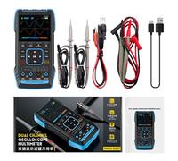 2C23T Handheld Digital Oscilloscope Multimeter 3-in-1 with Signal Generator, Dual Channel 10MHz 50MS/s, 2.8" Screen, 3000mAh Battery for Electronics Testing(High)
