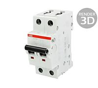 2CDS272001R0634 overcurrent switch 400VAC lNominal: 63A pole: 2 for DIN rail ABB