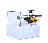 2CH RC Helicopter Micro Mini Remote Control Aircraft Radio Channel 2 Flying Toy for Kids Adults Indoor Outdoor (Yellow, One Size)
