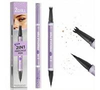 2CHILL Waterproof 2 in 1 Freckle Pen Pro, Long-Lasting Dual Head Freckle Stamp and Eyebrow Pen, Easy Natural Sun-kissed Fake Freckles Makeup for All Skin Types (Light Brown 01)