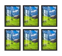 2cm A3 Picture Frame Set of 6 30x40cm Picture Frame with HD Acrylic Glass Engineered Wood Poster Frames for Photo Gallery Horizontal or Vertical Display Pictures for Wall Hanging or Tabletop Black