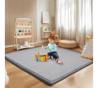 2cm Thick Baby Play Mat for Floor 60 x 180 cm, Memory Foam Crawling Mat, Coral Velvet Activity Rug for Tummy Time Thick Padded Baby Crawl Mat Foldable Kids Playmat Large Activity Play Mat Non-Slip