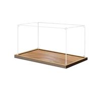 2cm Walnut High Base Mirror Display Box, Coffee Black high-end Countertop Display Box, Toy ModelPresentation Box, 3mm Thick Transparent Display Cabinet (Wood Grain 20 High, 30X30)