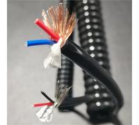 2Core Shielded Spring Spiral Cable - 26AWG 0.15mm² Telescopic Wire - 1pcs(Stretch 11Meters 26AWG0.15sqmm)
