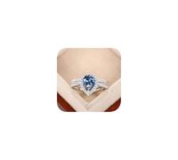 2ct Engagement Rings Sets for Women Pear Shape Sapphire Bridal Ring Sets,Cubic Zirconia Wedding Band Twisting Infinity Promise Fake Diamond Rings for Women's 8#