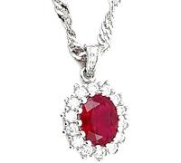 2ct Luxury Handmade Fine Jewelry Genuine Ruby Red Diamond Necklaces Princess Diana Ruby Pendant 18k White Gold Silver Jewelry July Birthstone Necklace Rubie Birthday gift for her Mothers day present