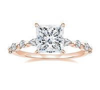 2CT Sterling Silver Silver Ring Princess Cut Halo Promise Engagement Ring Marquise & Round CZ Wedding Band for Women Size 5-11