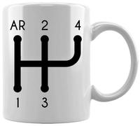 2cv Gear Shift Pattern Ceramic Mug White Coffee and Tea in Office Home
