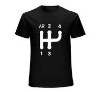 2Cv Gear Shift Pattern T-Shirt Men Birthday Gifts Short Sleeves Funny Tees O Neck Pure Cotton Clothes Humor T Shirt Black L