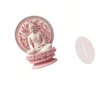 2D Acrylic Buddhist Statue with Base Flat Buddhas Figurine Sculpture Table Ornament Meditating Spiritual Decoration Offices Desk Decors