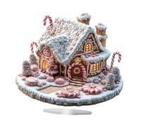 2D Acrylic Christmas Gingerbread Houses Tabletop Gift | Wear resistant, creative, home festival decoration
