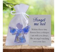 2D Acrylic Christmas Tree Ornament, Flat Acrylic Sympathy Ornament, Christmas Angel Decorative, Forget Me Not Flower Embellishments, Memorial Keepsake for Loss of Loved One, Home Decor