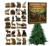 | 2D Acrylic Countdown Ornament | 24 Days National Park Animal Ornaments - for Festive Wall Decoration in the Home, Seasonal Display for and Party