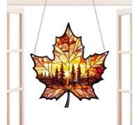 2D Acrylic Decoration, Autumn Thanksgiving Sign - Maple Leaves Shape 2D Acrylic Decoration Catch the Light, for Family Friends Christmas Complete Living Room Bedroom