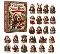 2D Acrylic Dog Christmas Countdown Calendar with Cute Dog | Christmas Animal Countdown Calendar 24 Days for Door, Window, Tree, Fireplace, Hallway, Rural Style, Car