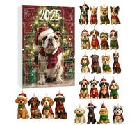 - 2D Acrylic Dog Countdown Decoration - Dog Christmas Decorations Over 24 Days | For Home L Tree Office Fireplace Holidays Window Port