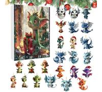 2D Acrylic Dragon Baby Christmas Tree Ornaments, Advent Calendarss Dragons 2025-24 Days Christmas Countdown Calendar, Acrylic Hanging Decorations For Kids