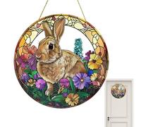2D Acrylic Easter Bunny Decorations - Colorful Easter Bunny Ornaments for Tree | Creative Easter Hanging Ornaments Easter Crafts | Easter Decorative Pendant for Door Window(A)