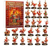 2D Acrylic Festive Holiday Countdown Calendar Featuring Rooster Surprise Mystery For Christmas Celebration And Joyful Moments (Red, 18X26cm)