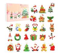 | 2D Acrylic Glittering Decorations | 24 Day Rhinestone Art Decorations - For Use In Christmas Celebration And Winter Seasonal