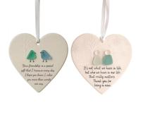 2D Acrylic Heart Friendship Keepsake Heart Shaped Hanging Keepsake for Christmas Tree Hanging Decoration Friendship Gifts for Women for Women Friendships Themed Heart Decoration