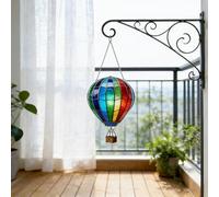 2D Acrylic Hot Air Balloon Sun Catcher, Hangable Solar Lantern Window Decoration Pendant for Courtyard Pathway Porch Farmhouse Patio and Garden Decor (Multicolor_A)