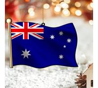 2D Acrylic Merry Christmas Nation Flags Ornaments,Australia Flag Ornaments Decoration for Christmas Tree Baubles Stocking Stuffers Hanging Keepsake Xmas New Year Memorial Birthday Gifts