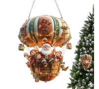 2D Acrylic Pendant Decoration - Santa Hot Air Balloon Flat Wall Decoration, Imaginative Light Play Decoration for Garden, Living Room, Bedroom