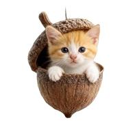 2D Acrylic Sleeping Animals Hanging Ornament Cute Home Cozy Creature Wall Art (H, One Size)